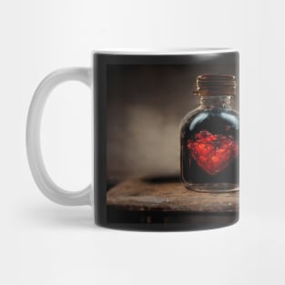 Black Broken Heart Art in Sunset /  Broken Hearts Unwind Designs Mug